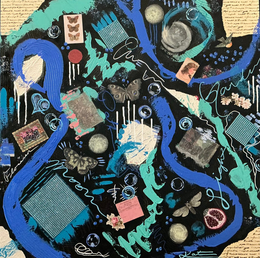 "Moon Garden" Abstract Original Fine Art Canvas