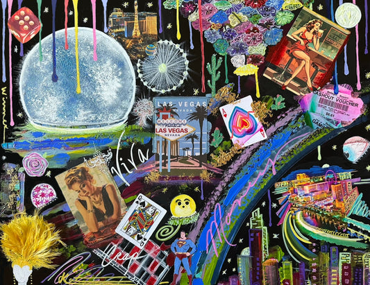 Abstract Original Fine Art Canvas " Viva Las Vegas "